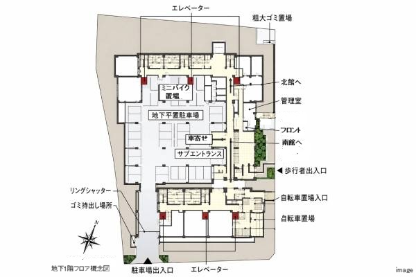 地階1階平面概念図｜ザ・パークハウス芦屋